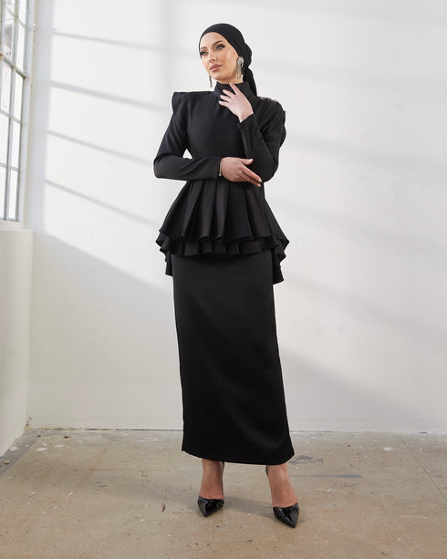 Esila Siyah Taşlı Abiye