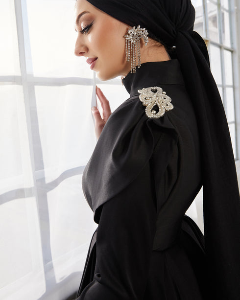 Esila Siyah Taşlı Abiye