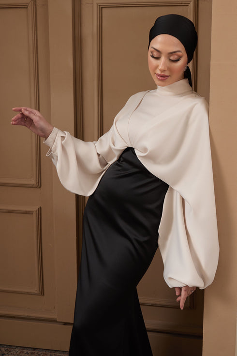 Serra Ekru Siyah Abiye