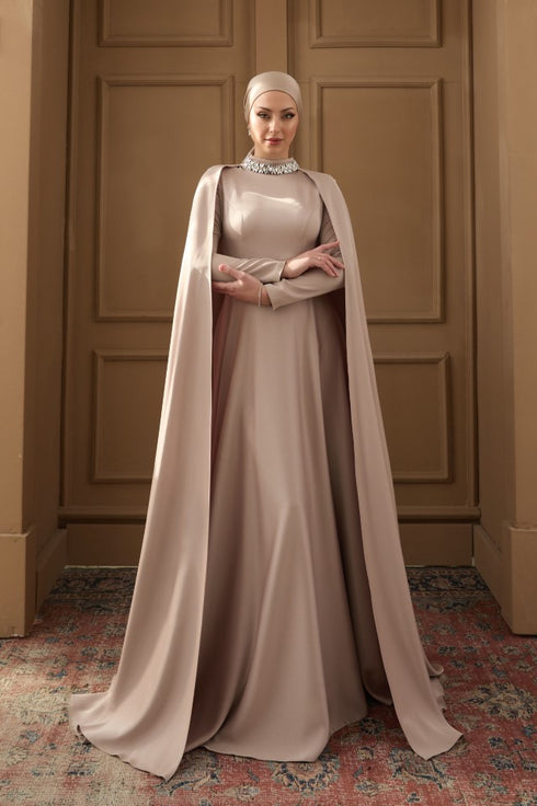 Hanzade Taşlı Vizon Abiye