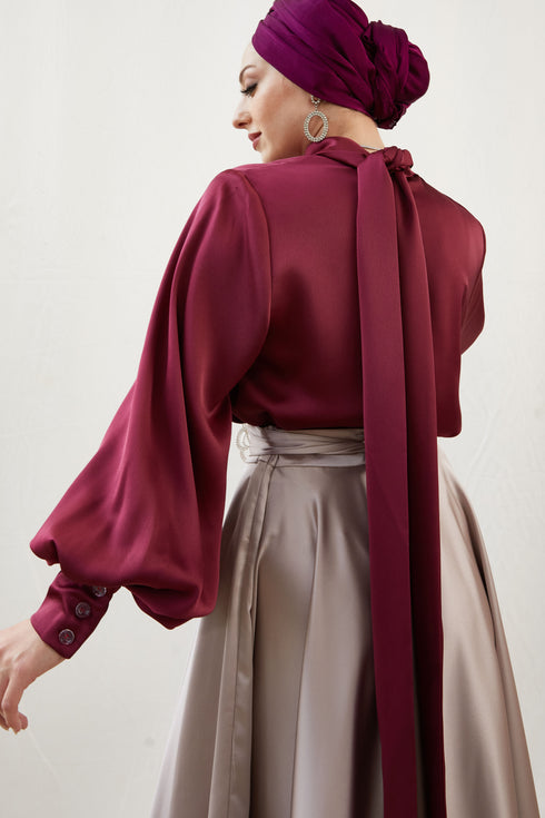 Hira Taşlı Vizon Etek