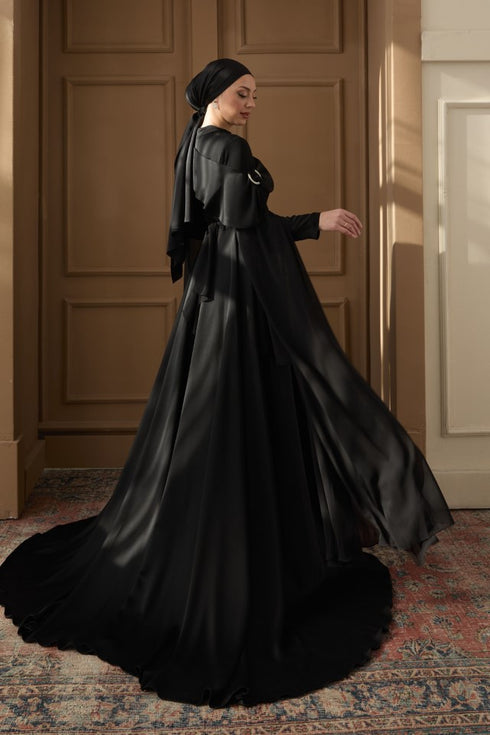 Melisa Taşlı Siyah Abiye