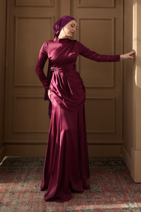 Rana Taşlı Mürdüm Abiye