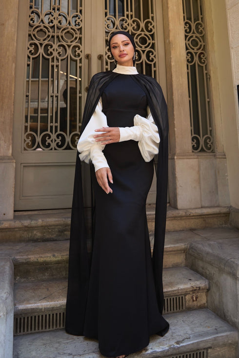 Şehrazat Siyah Beyaz Abiye