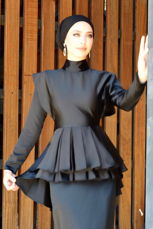 Châle en mousseline noire Esila