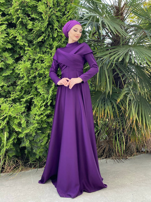 Châle en Mousseline de Soie Violet Helen