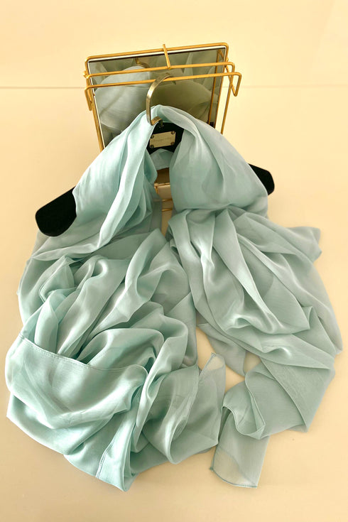 Châle en Mousseline de Soie Vert Elvira