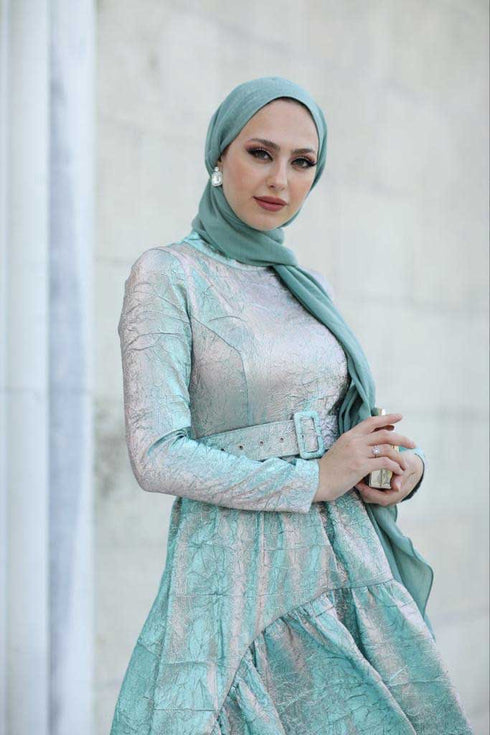Neva vert menthe vêtements islamiques robe de soirée