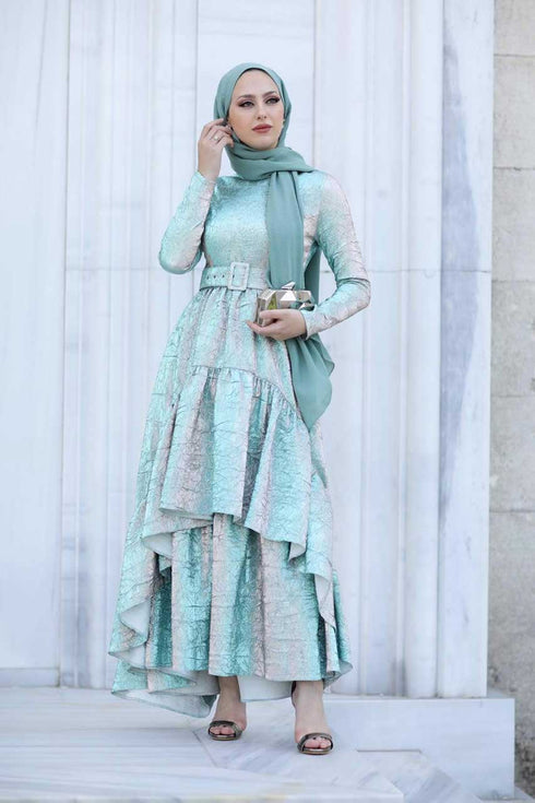 Neva vert menthe vêtements islamiques robe de soirée