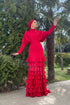 Asude Robe de soirée islamique rouge
