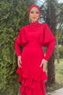 Asude Robe de soirée islamique rouge