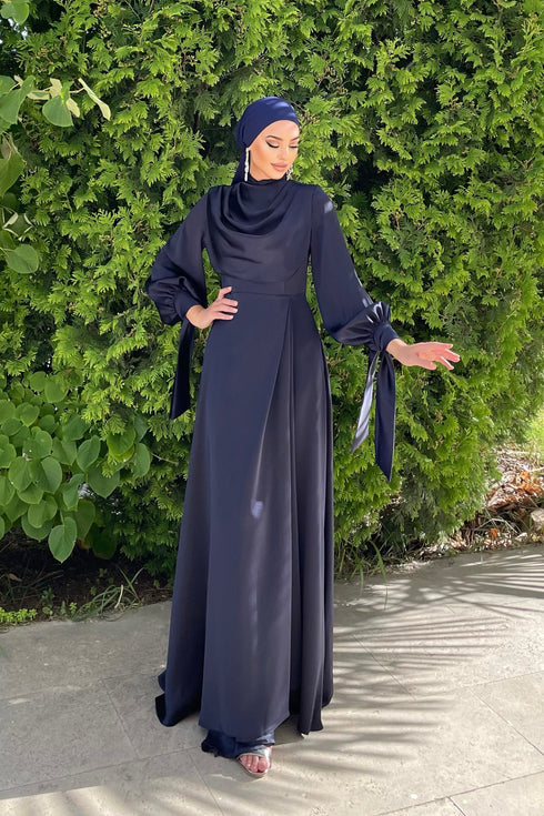 Robe de soirée Elvira bleu marine vêtements islamiques