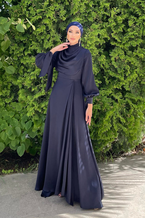 Robe de soirée Elvira bleu marine vêtements islamiques