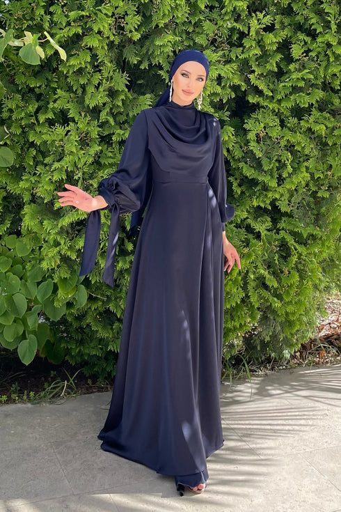 Robe de soirée Elvira bleu marine vêtements islamiques