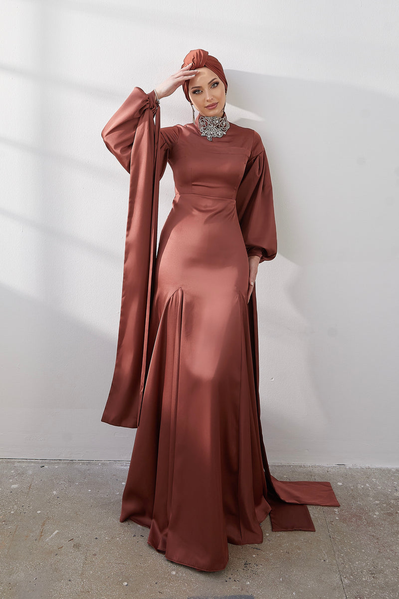 Serenay Stone Creamite Islamic Clothing Evening Dress – sureyyaistif